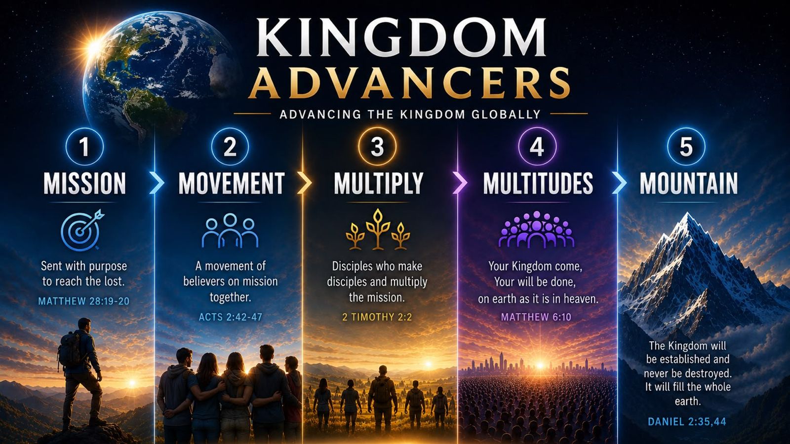 Kingdom Advancers — Mission, Movement, Multiply, Multitudes, Mountain